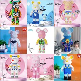 Violent bear toy small particle assembled educational girl adult-2386